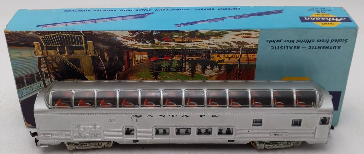 Athearn HO Santa Fe Dome Passenger Car #507 -Assembled VG/Box