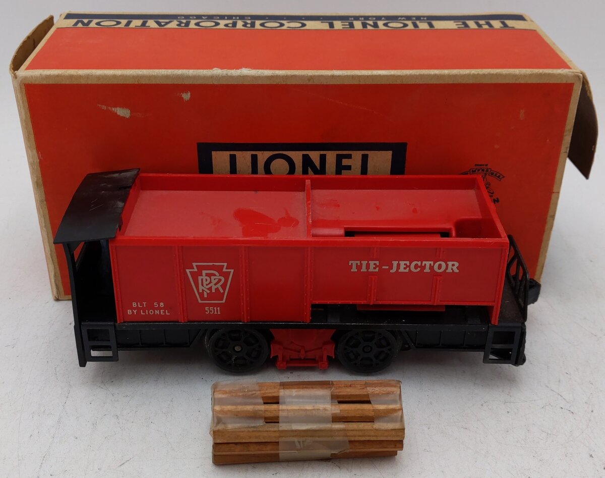 Lionel 55 Vintage O Gauge Postwar Pennsylvania Railroad Operating Tie-Jector Car VG/Box