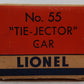 Lionel 55 Vintage O Gauge Postwar Pennsylvania Railroad Operating Tie-Jector Car VG/Box