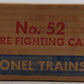 Lionel 52 Vintage O Motorized Fire Car VG/Box