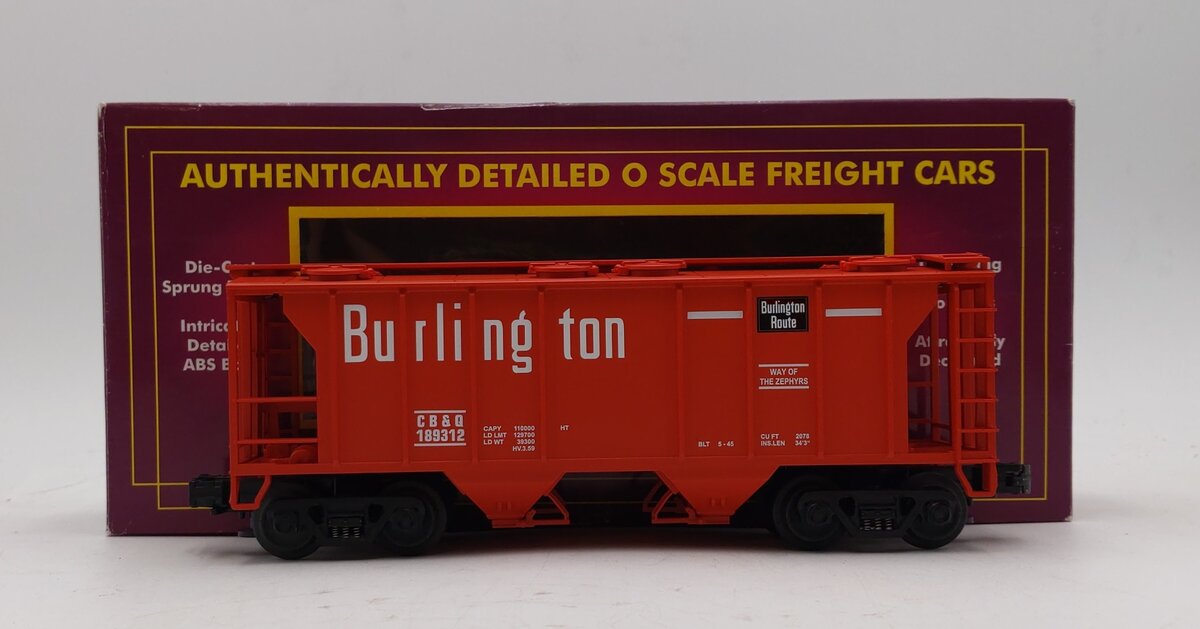 MTH 20-97105 O Gauge Burlington PS-2 Covered Hopper Car #189312 NIB