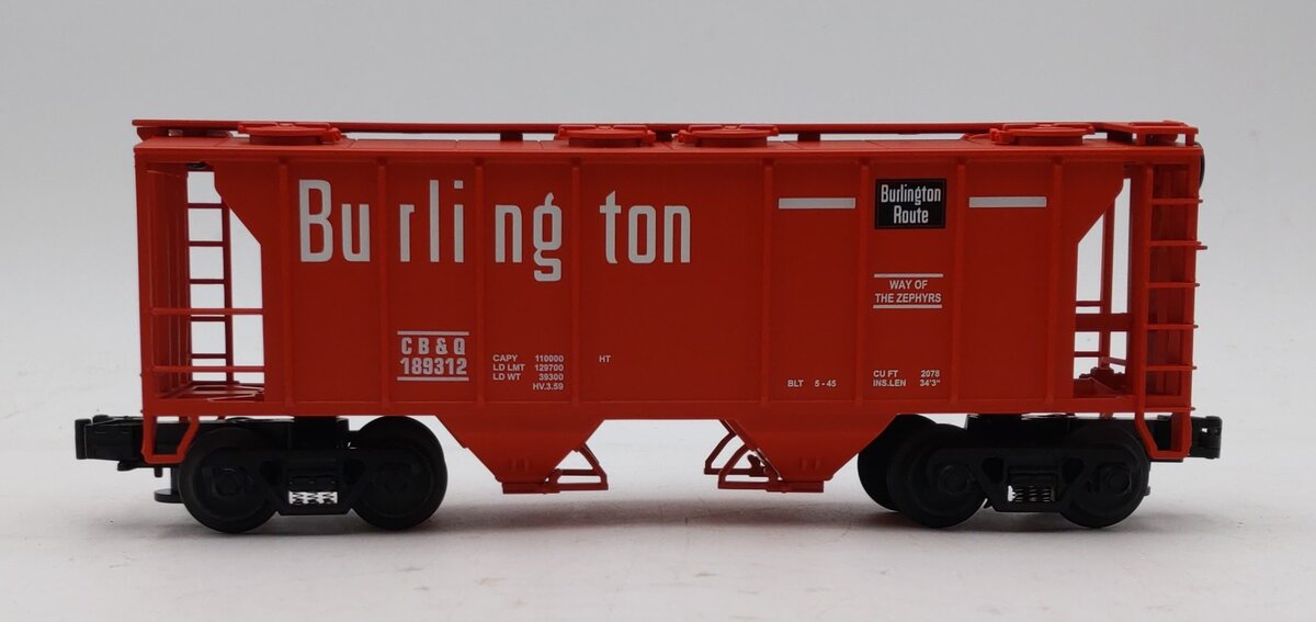 MTH 20-97105 O Gauge Burlington PS-2 Covered Hopper Car #189312 NIB