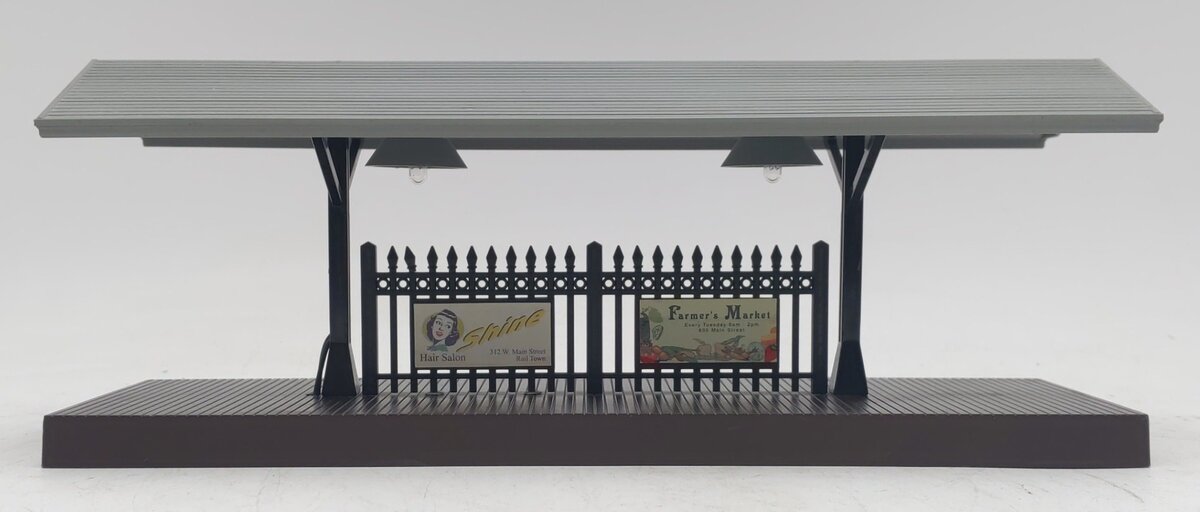 MTH 30-9006 O Gauge Passenger Station Platform (Gray Roof/Brown Base) EX