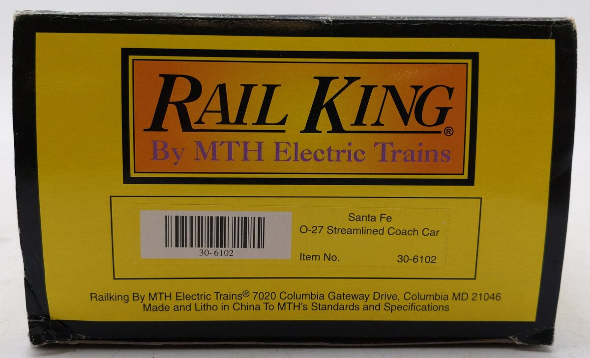 MTH 30-6102 O Gauge Santa Fe Coach Passenger Car #3161 EX/Box
