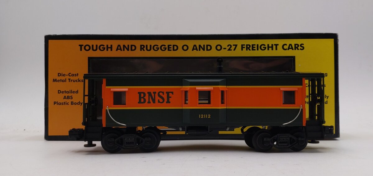 MTH 30-7718 O Gauge Burlington Northern Santa Fe Bay Window Caboose #12112 NIB
