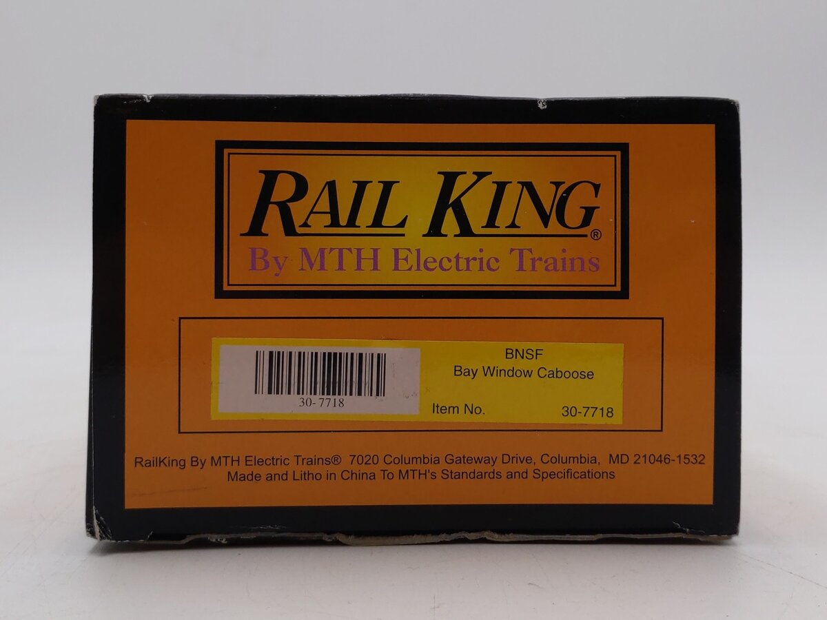 MTH 30-7718 O Gauge Burlington Northern Santa Fe Bay Window Caboose #12112