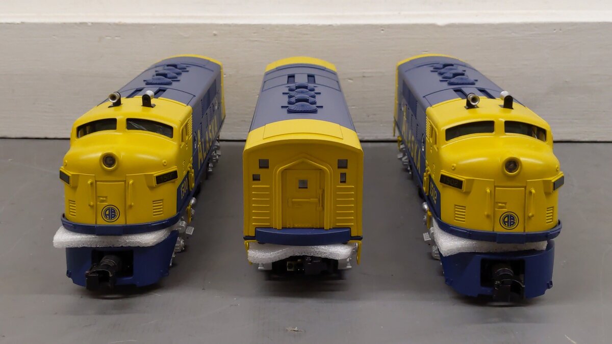 MTH 30-2715-1 Alaska F-3 ABA Diesel Engine Set w/Proto-Sound 2.0 #1500/1501/1502 VG/Box