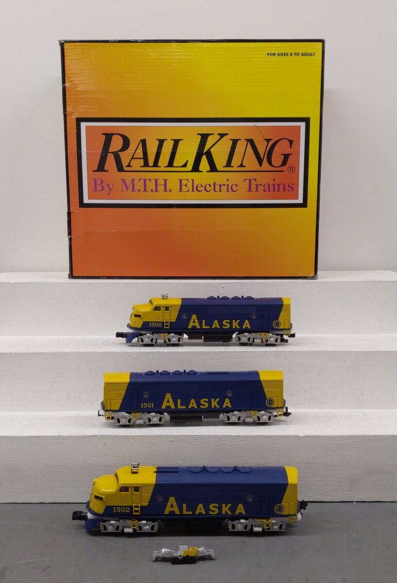 MTH 30-2715-1 Alaska F-3 ABA Diesel Engine Set w/Proto-Sound 2.0 #1500/1501/1502 VG/Box