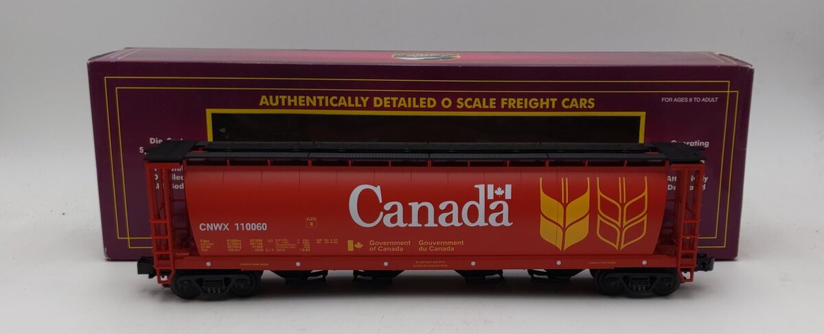 MTH 20-97400 O Gauge Canada 4-Bay Cylindrical Grain Hopper #110060 NIB