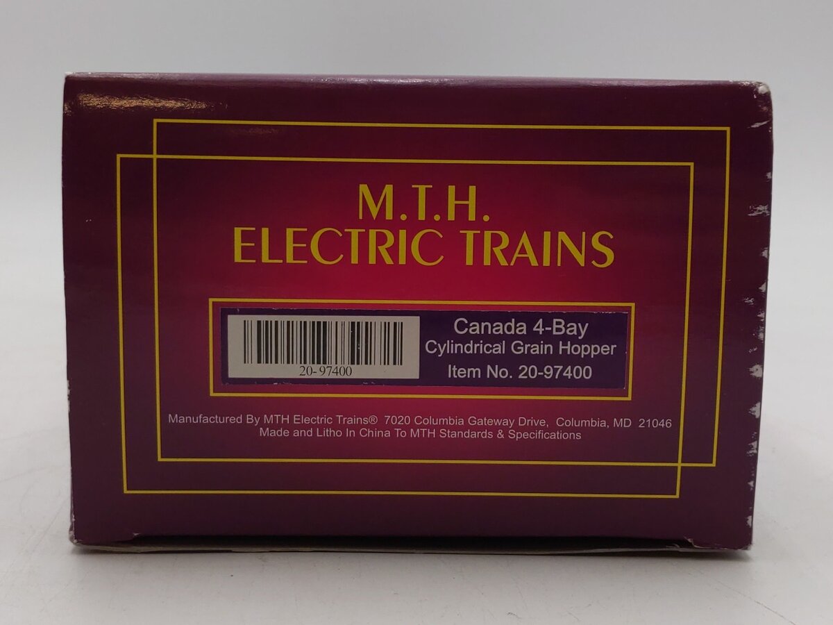 MTH 20-97400 O Gauge Canada 4-Bay Cylindrical Grain Hopper #110060 NIB