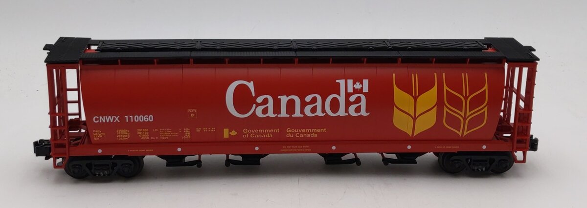 MTH 20-97400 O Gauge Canada 4-Bay Cylindrical Grain Hopper #110060 NIB