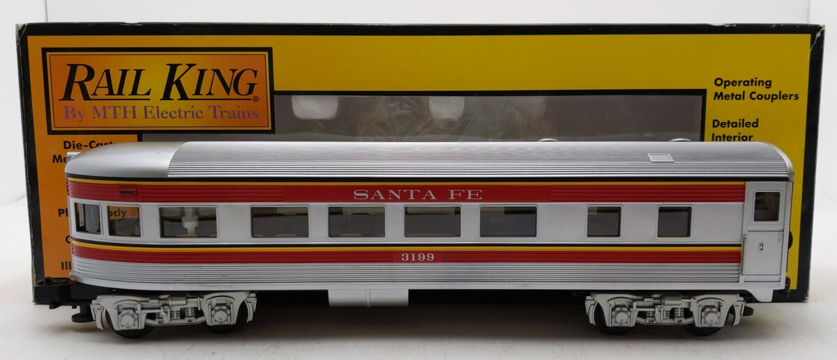 MTH 30-6103S-3 O Gauge Santa Fe Observation Car #3199 EX/Box
