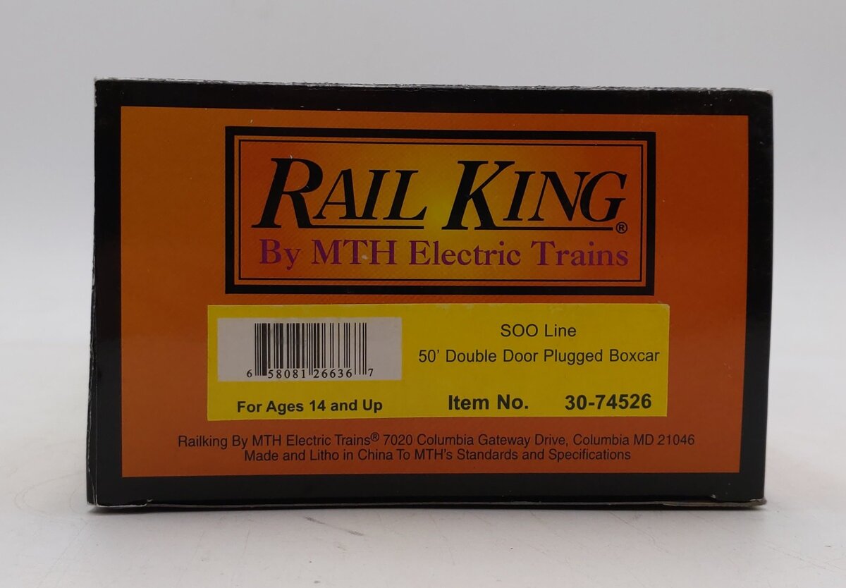 MTH 30-74526 SOO Line 50' Double Door Plugged Boxcar NIB
