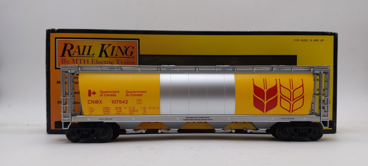 MTH 30-75311 Canadian Wheat 4-Bay Cylindrical Hopper NIB