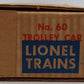 Lionel 60 Vintage O Lionelville Motorized Rapid Transit Trolley VG/Box