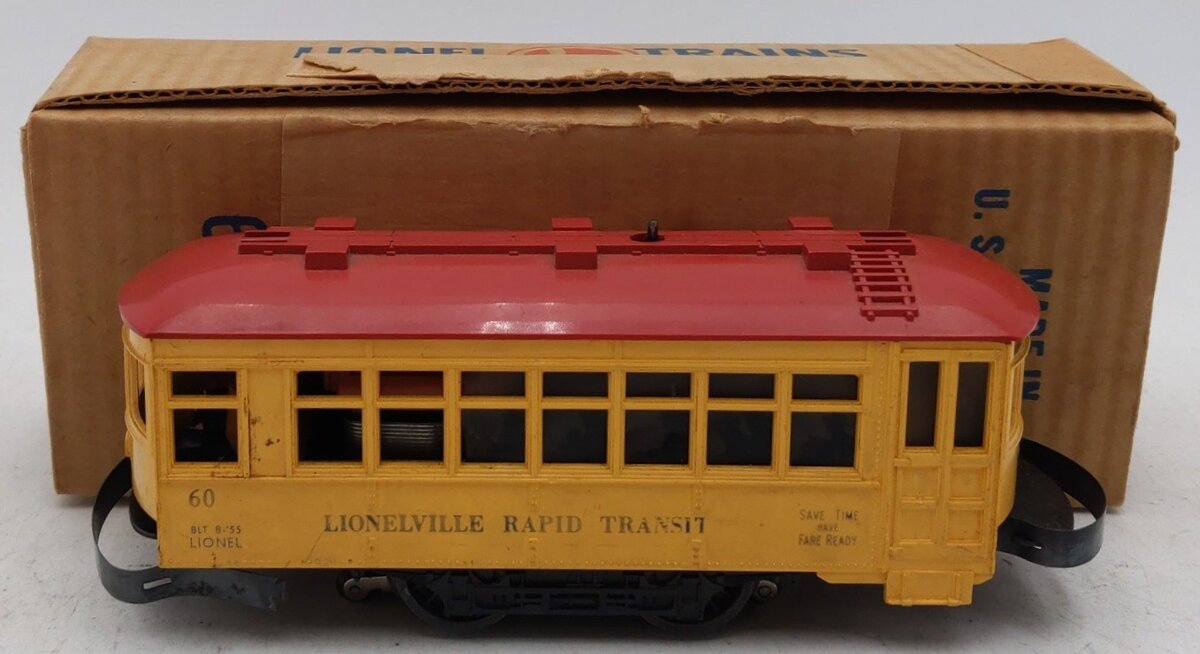 Lionel 60 Vintage O Lionelville Motorized Rapid Transit Trolley VG/Box