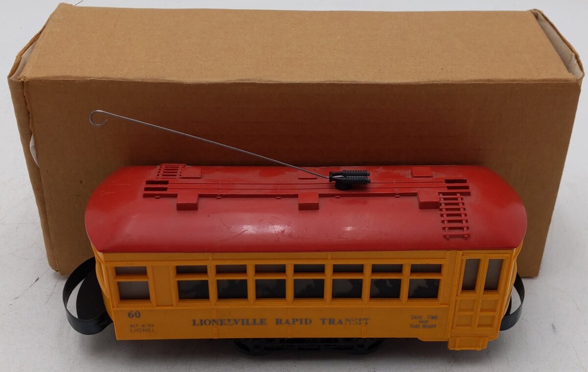 Lionel 60 Vintage O Lionelville Motorized Rapid Transit Trolley VG/Box
