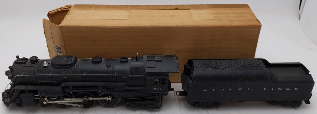 Lionel 646 Vintage O 4-6-4 Die-Cast Steam Locomotive & 2046W Whistle Tender VG/Box