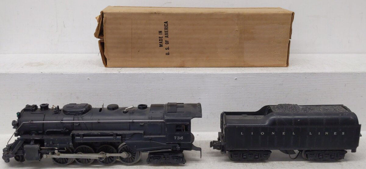 Lionel 736 Vintage O 2-8-4 Berkshire Steam Locomotive with 2671WX Tender VG/Box