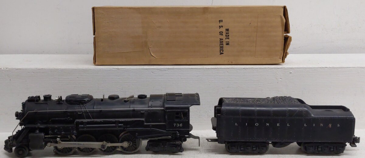 Lionel 736 Vintage O 2-8-4 Berkshire Steam Locomotive with 2671WX Tender VG/Box