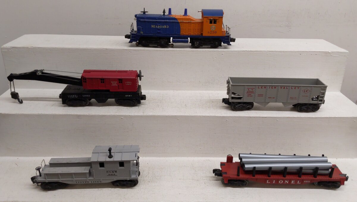 Lionel 1523 Vintage O-Gauge 6250 Work Train Set w/6511, 6456, 6460, 6419 EX