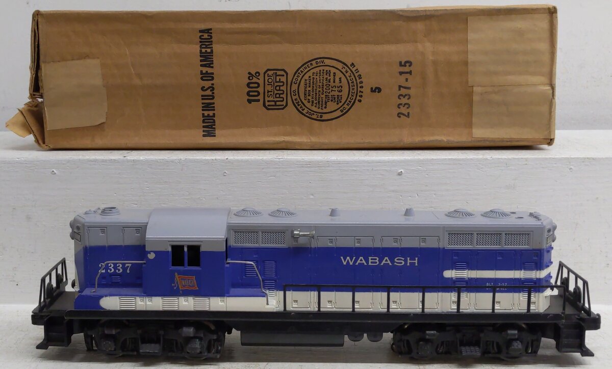 Lionel 2337 Vintage O Wabash GP-7 Powered Diesel Locomotive VG/Box