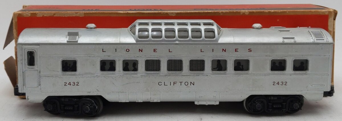 Lionel 2432 Vintage O Lionel Lines Clifton Illuminated Vista Dome Car VG/Box