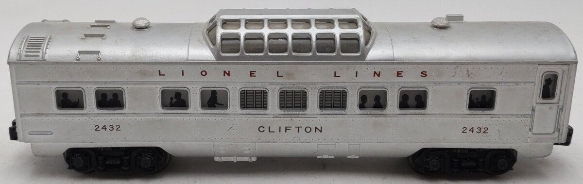 Lionel 2432 Vintage O Lionel Lines Clifton Illuminated Vista Dome Car VG/Box