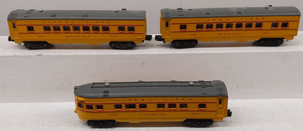Lionel 1464W Vintage O Union Pacific Passenger Cars 2481, 2482, 2483 [3] VG