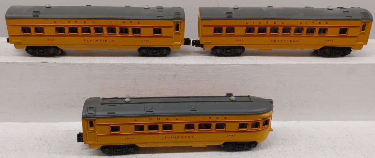 Lionel 1464W Vintage O Union Pacific Passenger Cars 2481, 2482, 2483 [3] VG