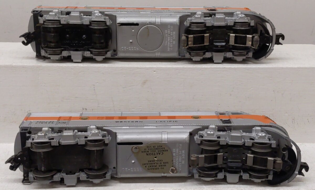 Lionel 2355 Vintage O Western Pacific F-3 AA Diesel Locomotives VG