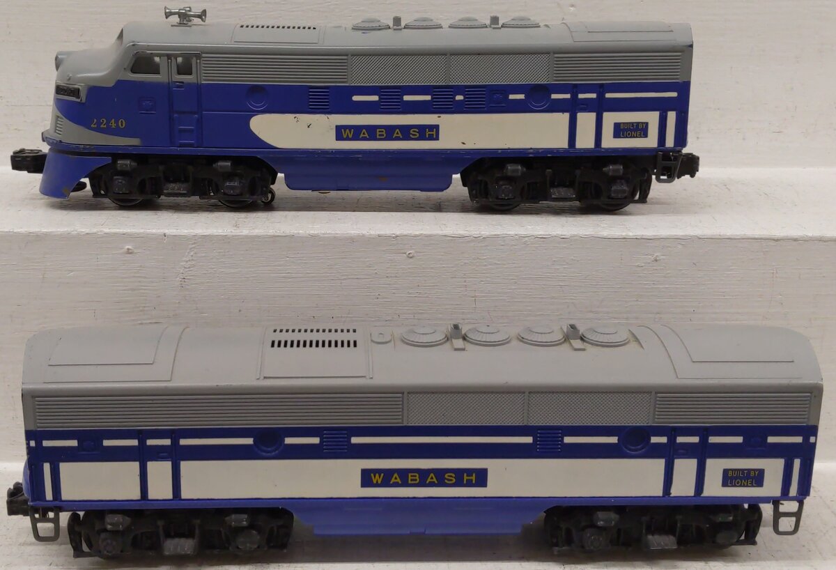 Lionel 2240 Vintage O Wabash F3 AB Diesel Locomotive Set VG