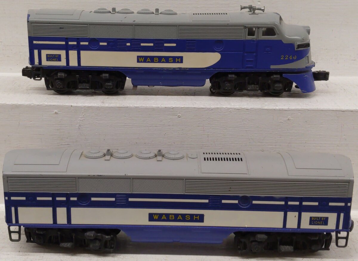 Lionel 2240 Vintage O Wabash F3 AB Diesel Locomotive Set VG