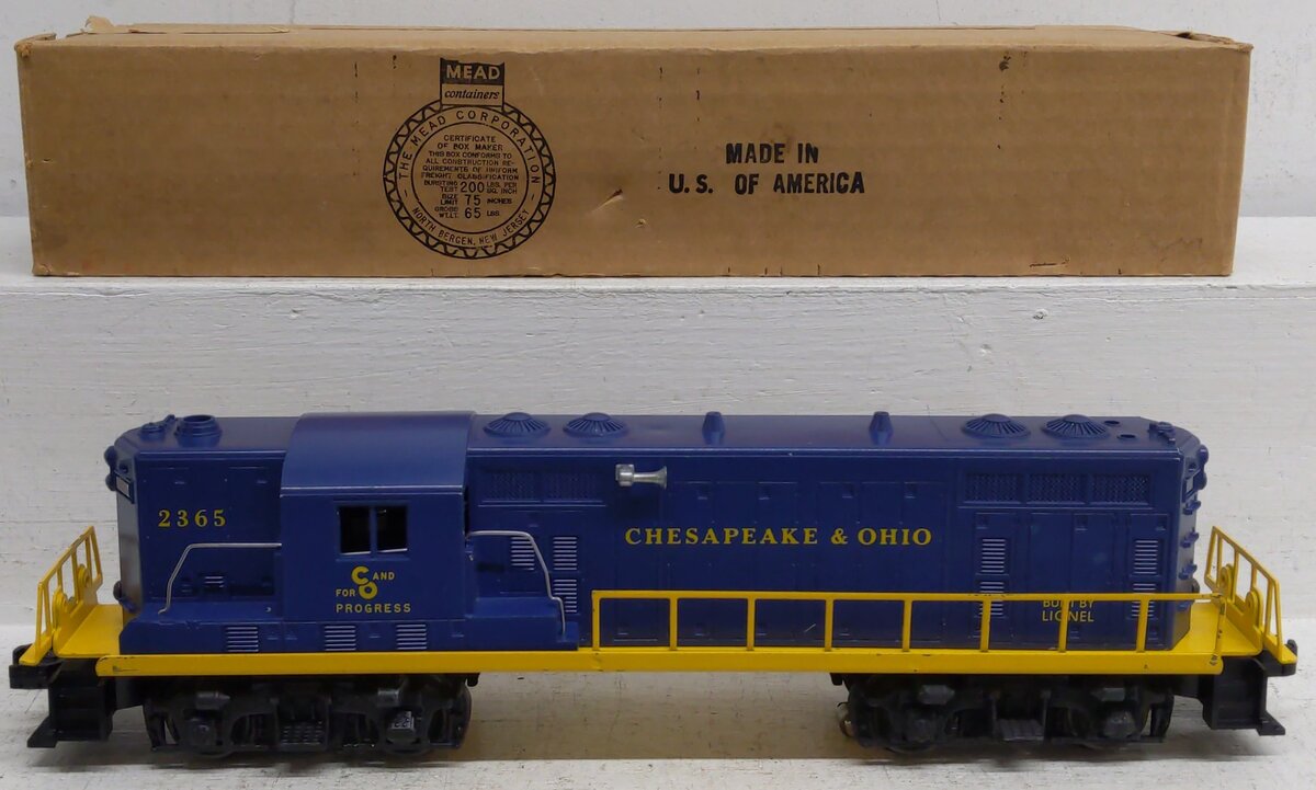 Lionel 2365 Vintage O Chesapeake & Ohio GP-7 Powered Diesel Locomotive VG/Box