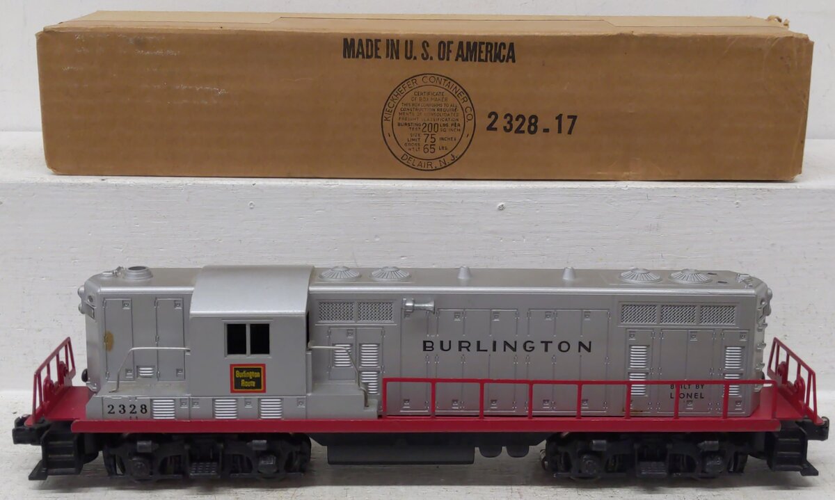 Lionel 2328 Vintage O Burlington GP-7 Powered EMD Diesel Locomotive VG/Box