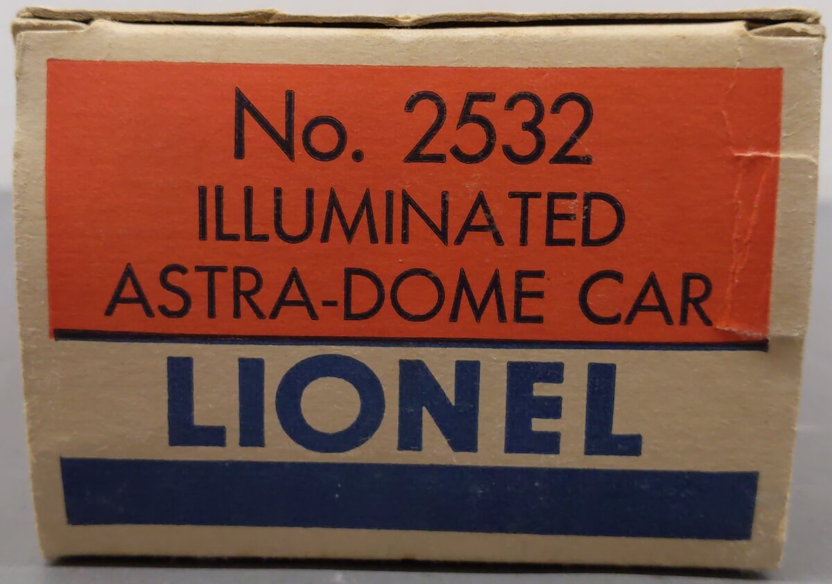 Lionel 2532 Vintage O Lionel Lines Silver Range Aluminum Vista Dome Car/Box