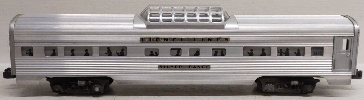 Lionel 2532 Vintage O Lionel Lines Silver Range Aluminum Vista Dome Car/Box