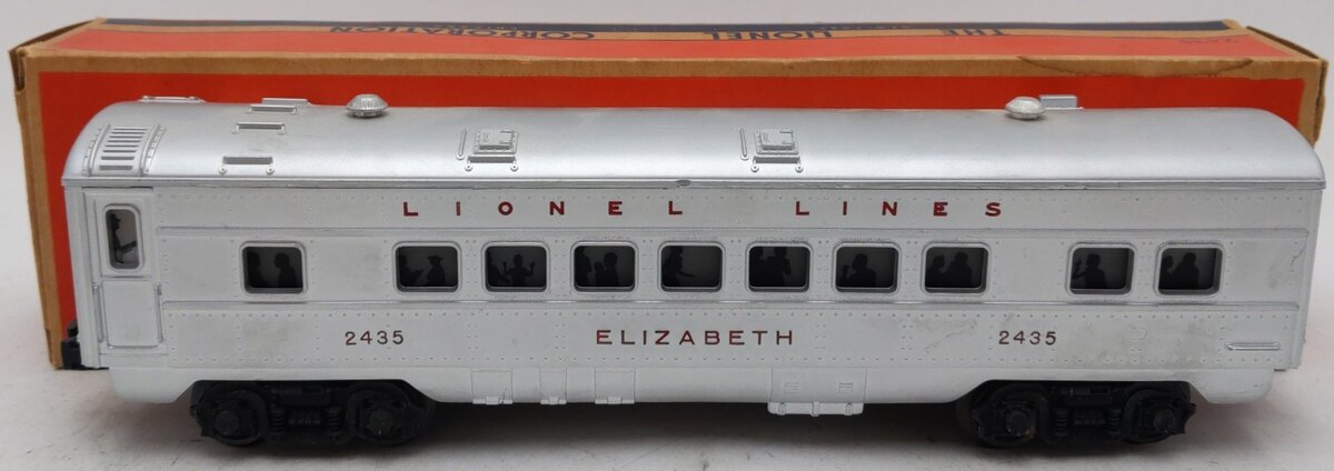 Lionel 2435 Vintage O Lionel Lines Illuminated Elizabeth Passenger Car VG/Box