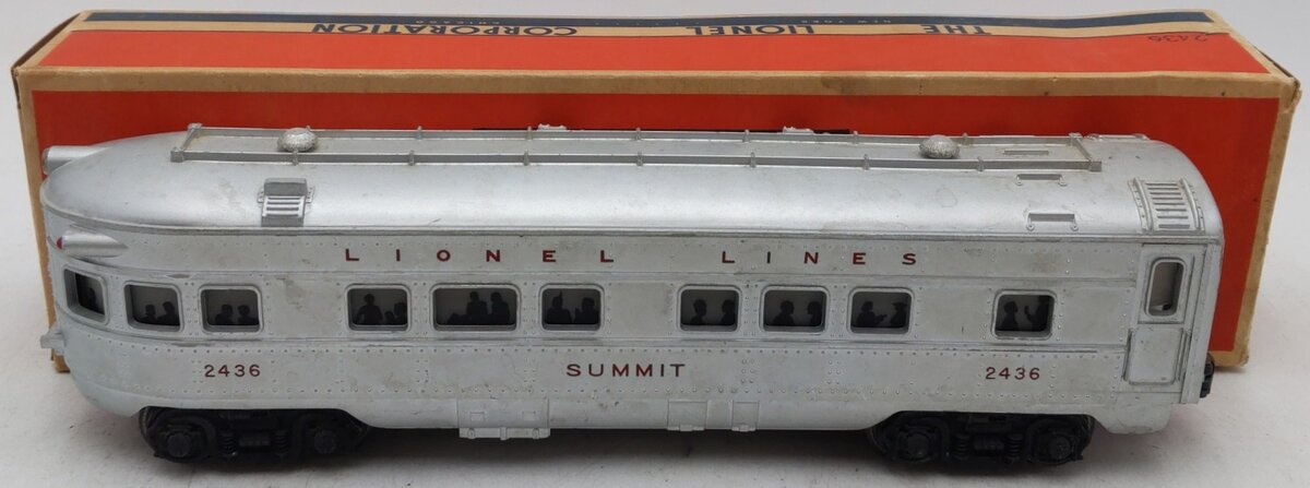 Lionel 2436 Vintage O Lionel Lines Illuminated Summit Observation Car VG/Box