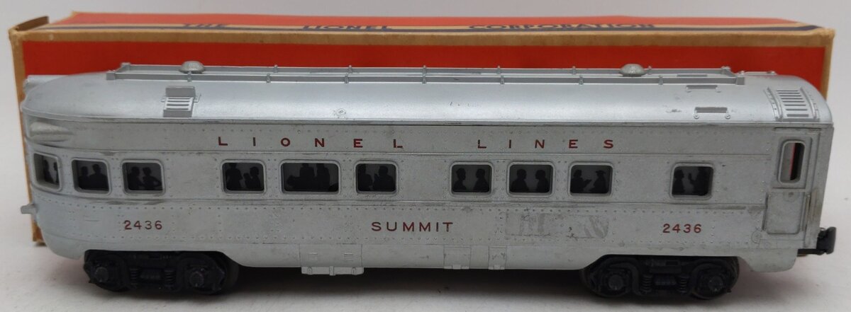 Lionel 2436 Vintage O Lionel Lines Illuminated Summit Observation Car VG/Box