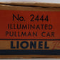 Lionel 2444 Vintage O Lionel Lines Newark Red Stripe Illuminated Pullman Car VG/Box