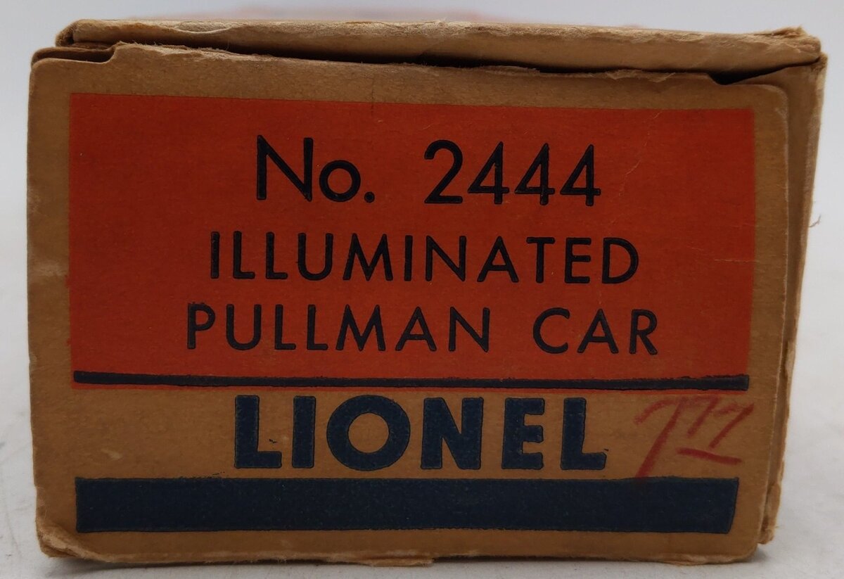 Lionel 2444 Vintage O Lionel Lines Newark Red Stripe Illuminated Pullman Car VG/Box