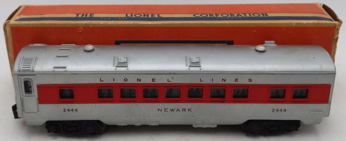 Lionel 2444 Vintage O Lionel Lines Newark Red Stripe Illuminated Pullman Car VG/Box