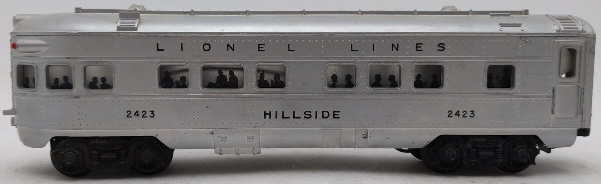 Lionel 2423 Vintage O Lionel Lines Hillside Lighted Observation Car w/Silvr Roof VG