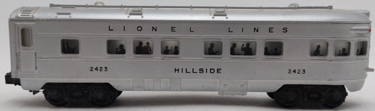 Lionel 2423 Vintage O Lionel Lines Hillside Lighted Observation Car w/Silvr Roof VG