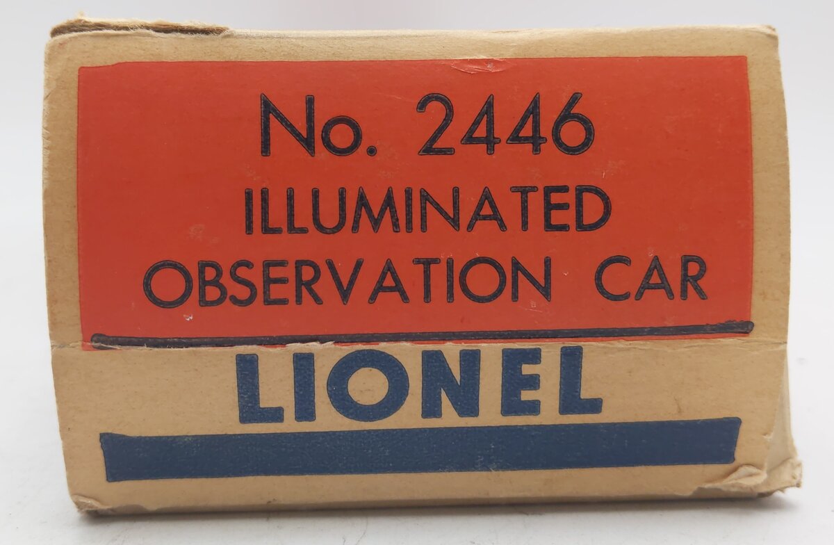 Lionel 2446 Vintage O Lionel Lines Summit Solid Red Stripe Observation Car EX/Box