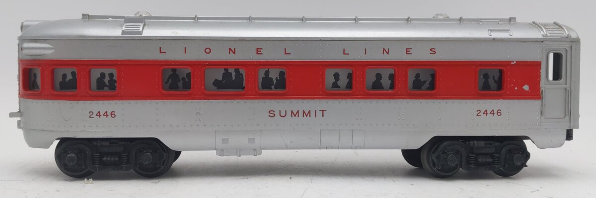 Lionel 2446 Vintage O Lionel Lines Summit Solid Red Stripe Observation Car EX/Box