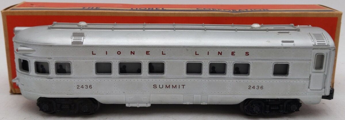 Lionel 2436 Vintage O Lionel Lines Illuminated Summit Observation Car VG/Box