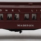 Lionel 2627 Vintage O Lionel Lines Madison Heavyweight "Madison" Passenger Car VG/Box