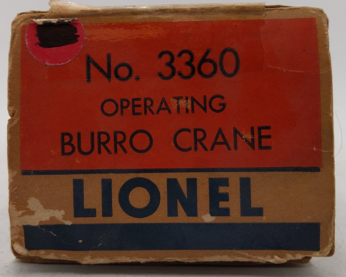 Lionel 3360 Vintage O Gauge Postwar Operating Burro Crane Car VG/Box